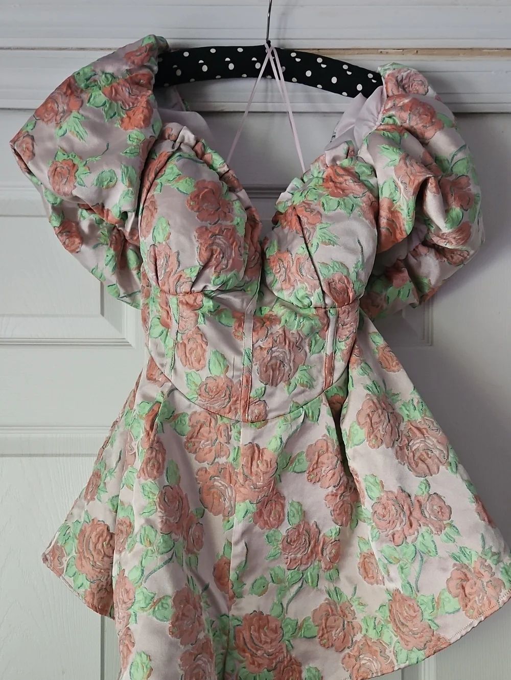 9ASOS LUXE Floral Print Jacquard Babydoll Romper